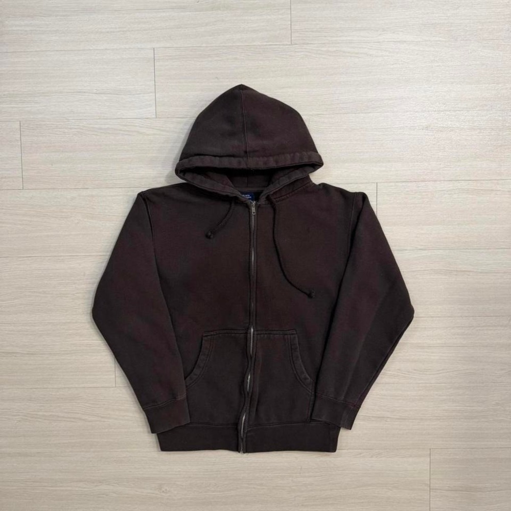 Independent Trading Co. Brown Heavyweight Full Zip Up Blank Hoodie Men's Size S